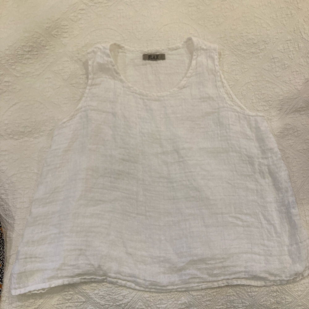White linen tank top.